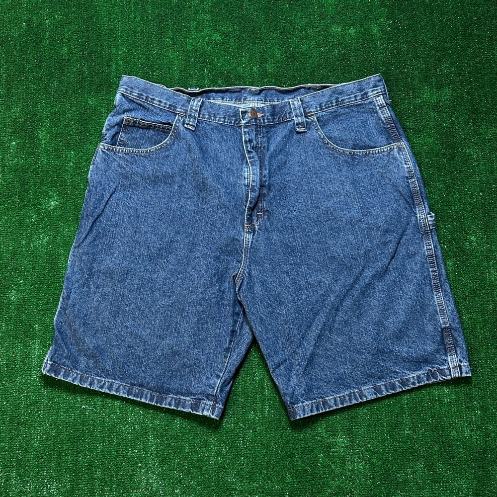 Wrangler Carpenter Shorts Mens 40 Blue Denim‎ Dark Wash Utility
